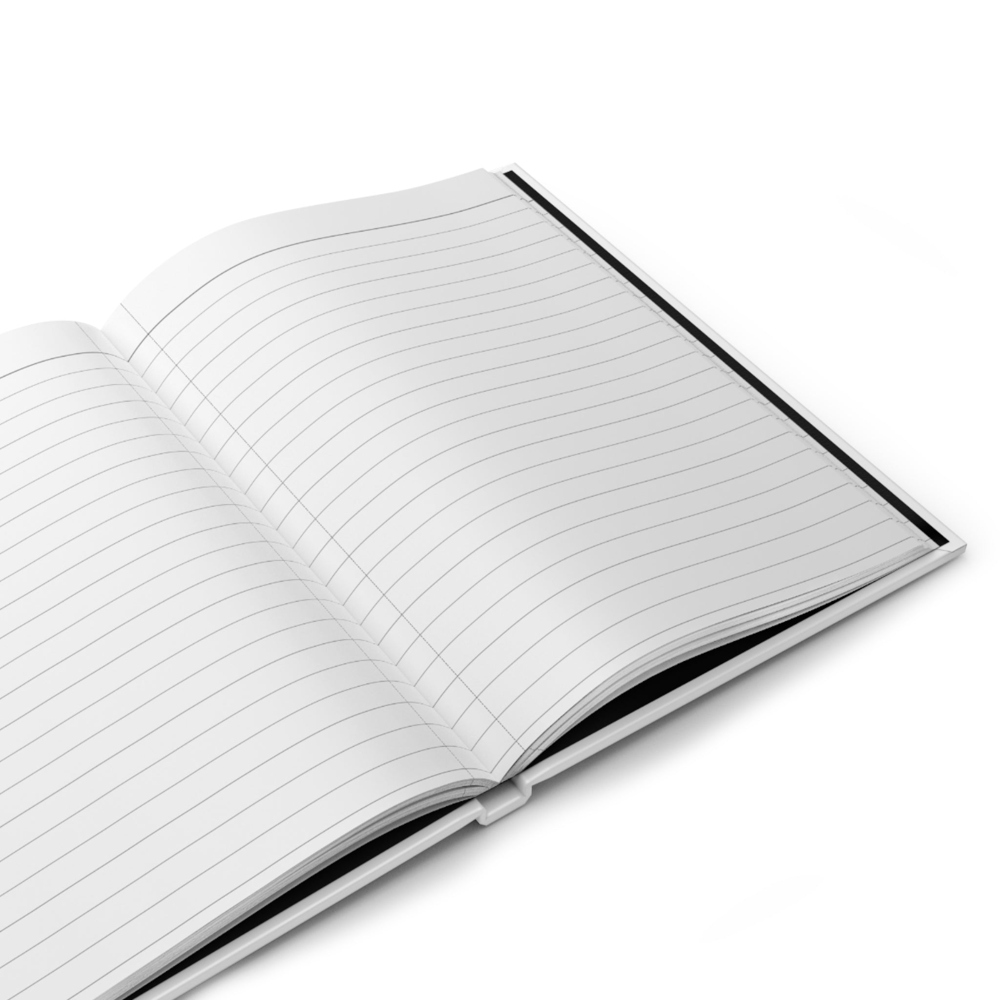 Open view of journal displaying the lined pages