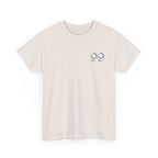 Front view of Ice Grey color t-shirt with blue '99' graphic on left chest